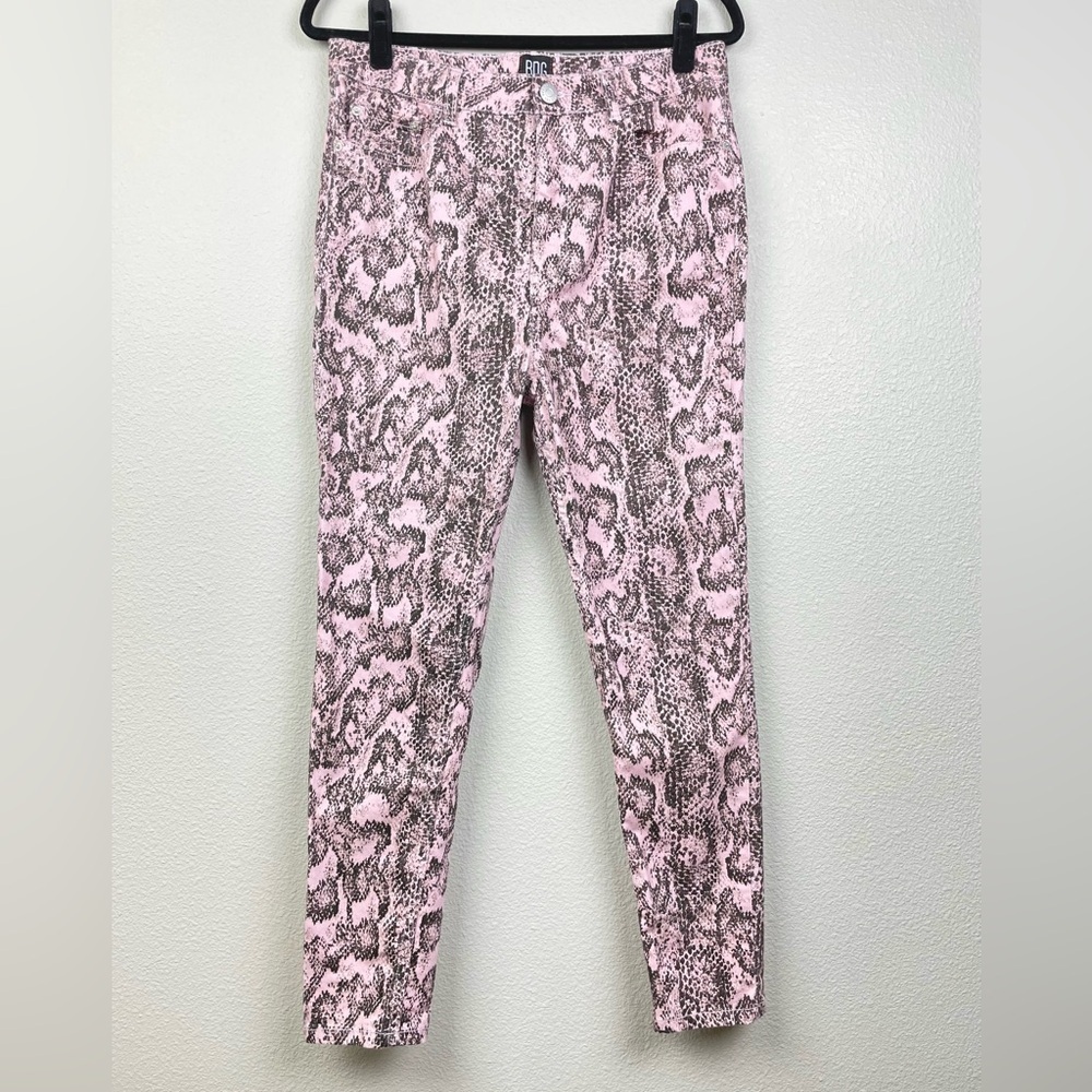 BDG Urban Outfitters Women's 30 Twig High-Rise Pink Brown Snakeskin Snake Crop